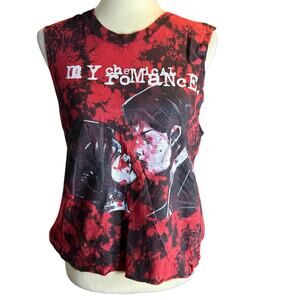 My Chemical Romance Three Cheers For Sweet Revenge Tie Dye Crop Muscle Top, Med
